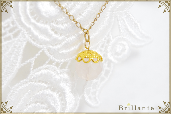 natural necklace (rosequartz)の画像1枚目