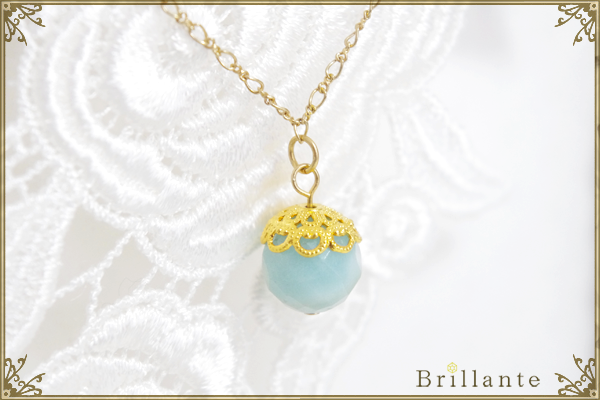 natural necklace (amazonite)の画像1枚目