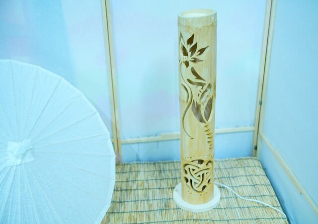 癒しの竹灯り・竹ランプ ～～蓮が咲く～～ ※コンセント式 | iichi 日々