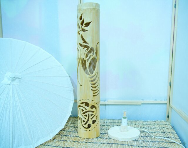 癒しの竹灯り・竹ランプ ～～蓮が咲く～～ ※コンセント式 | iichi 日々