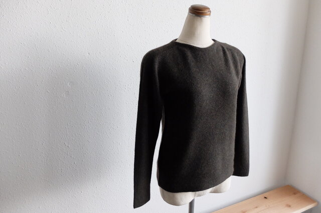 【new】enrica cashmere&wool knit / moss greenの画像1枚目