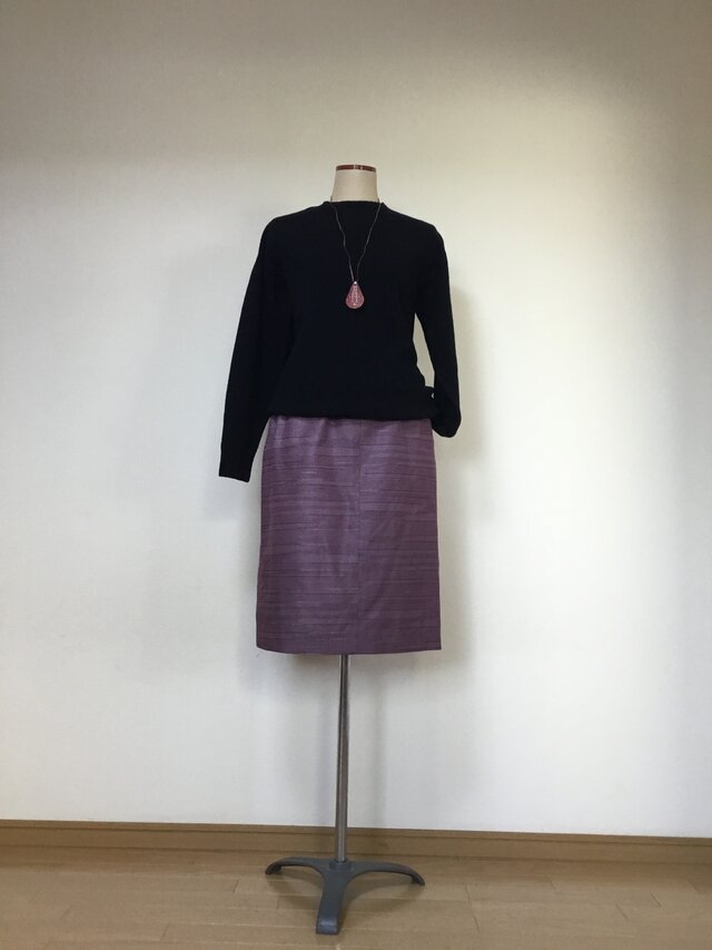 着物地のスカート      着物リメイク