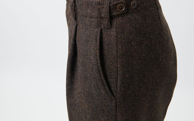 在庫限り】ウールツイード ワイドパンツ HANDROOM WOMEN 