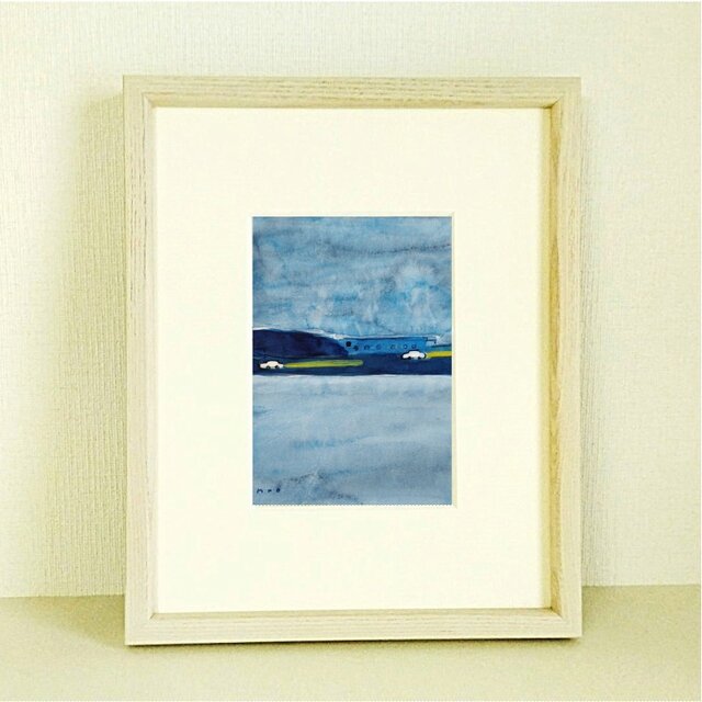 水彩｜原画「夜をこえて」※木製額縁入り（インチサイズ）