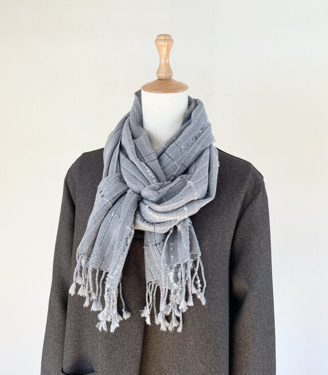 ヨーガンレール ストール 綿×ウール×シルク グレー系 ヨーガンレール