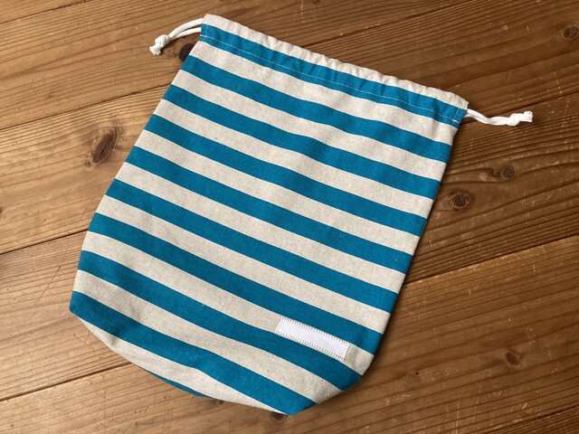 体操服袋 ブルーボーダー ※定形外無料 ★バッグ キッズ 子供 入園 入学 男の子の画像1枚目