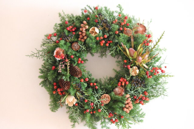 【受注制作】木の実と赤い実のクリスマス(野ばら)30の画像1枚目