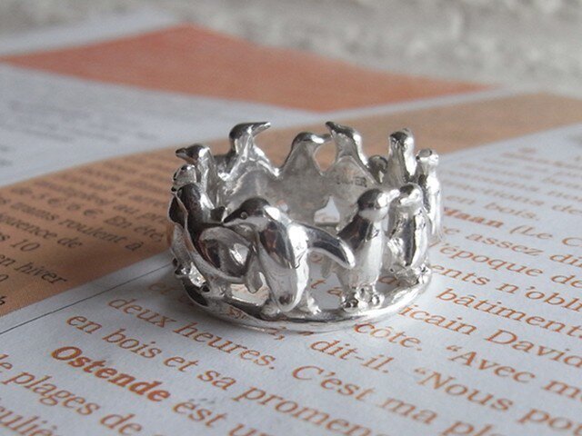 ペンギンの一輪挿し　鹿児島陸さんハンドワーク ペンギンの一輪挿し 鹿児島陸さんハンドワーク ペンギンの一輪挿し