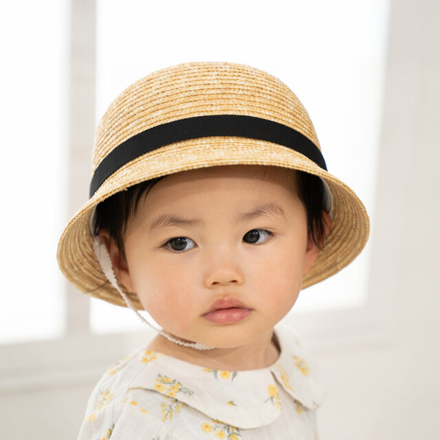 Gland グラン 麦わら帽子 クロッシェ 子供用 ブラック 48cm [UK-H010-GLBK48]