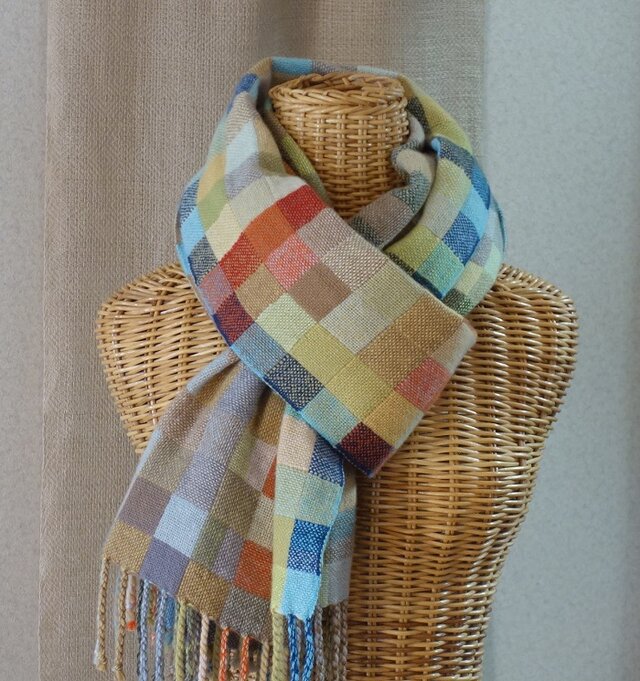 手織りカシミアストール・・at home!