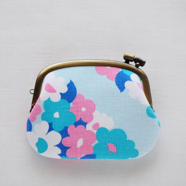 ■ヴィンテージ生地の横ひねりがま口コインケース■ panier(vf-b)