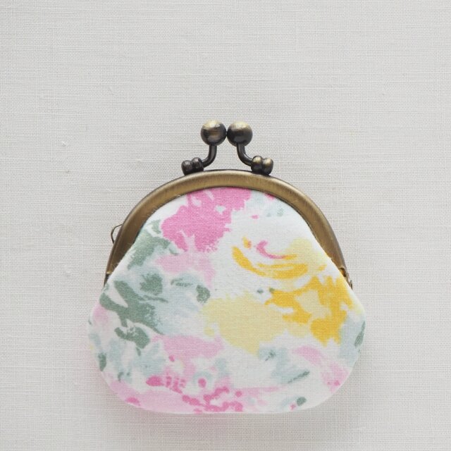 ■ヴィンテージファブリックの丸型がま口コインケース■ cloche(vf-f)