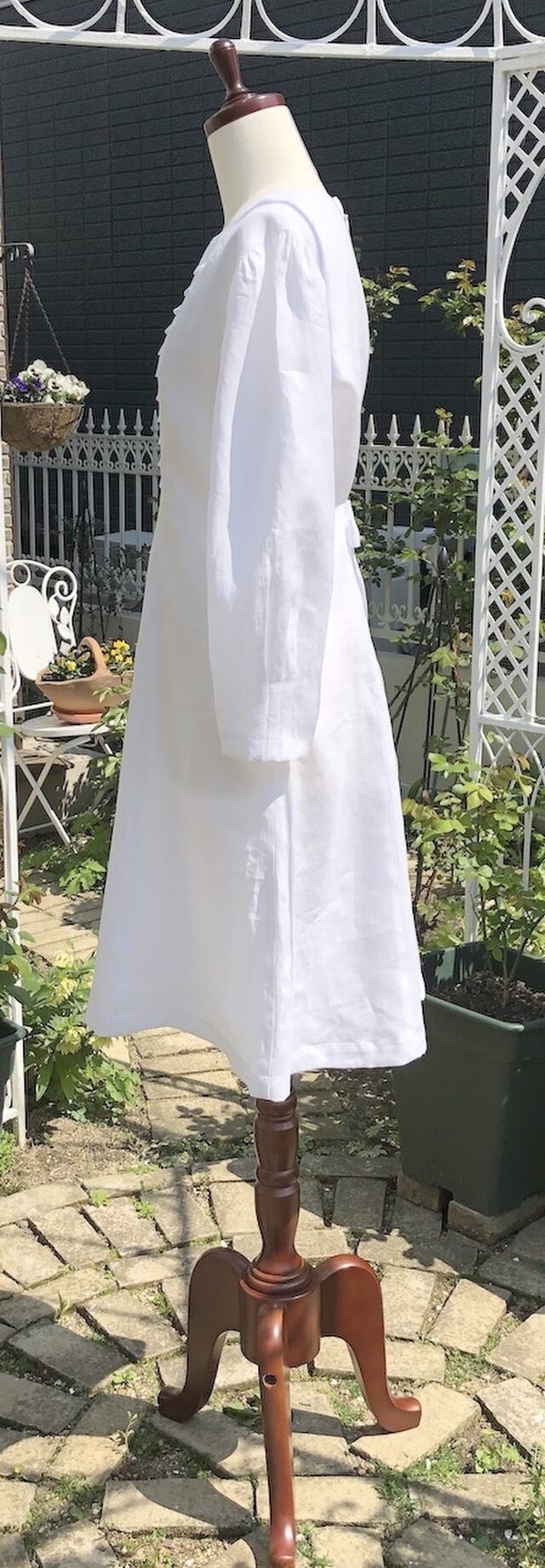 特価ブランド 白リネンのワンピース チュニック カフェ ガーデン 山荘 週末 Villa 7 リネン 麻 綿麻ワンピース Oceanrepublicbrewing Com