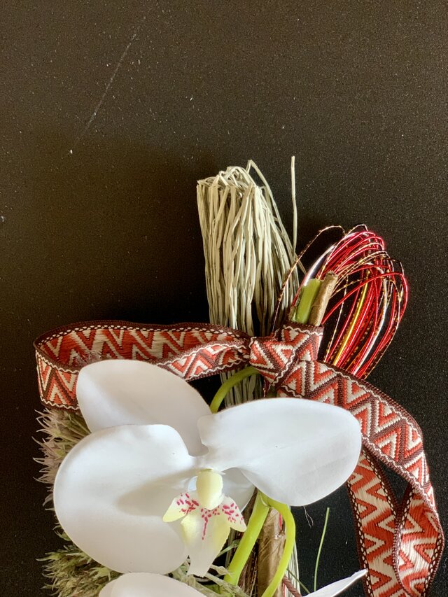 2022しめ縄飾り 胡蝶蘭のしめ縄 お正月飾り お正月 しめ縄 玄関飾り