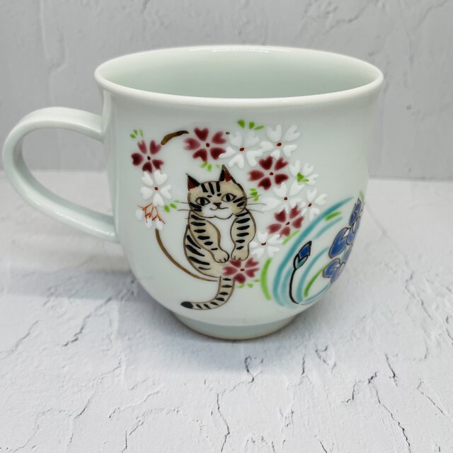 京焼　花丸四季草花　マグカップ