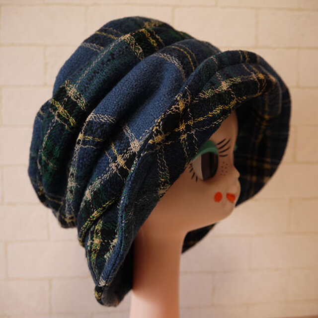 G-mum様ご注文品ウールガーゼニット生地で作ったクロッシェ