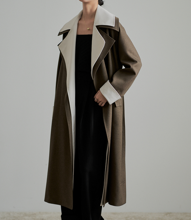 送料無料♪人気 ダークグリーンのトレンチコート*ファションコート 秋冬春 通勤