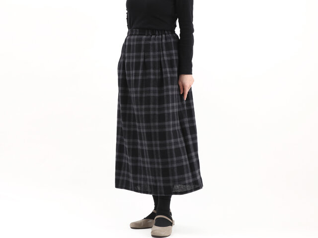 #387タックギャザースカート（グレンチェック） | iichi ハンドメイド・クラフト作品・手仕事品の通販