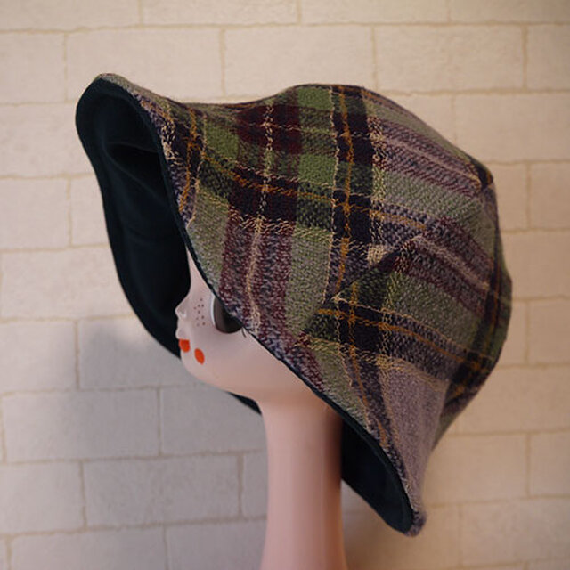 ウールガーゼニット生地で作ったチューリップハット（ラベンダー）