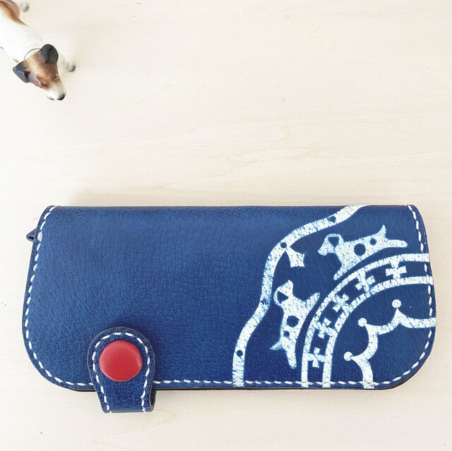 藍染め（型染）長財布 | iichi 日々の暮らしを心地よくする