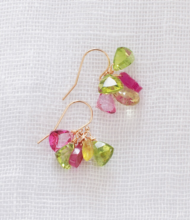 ルビーとトルマリンのピアス Anaïs5