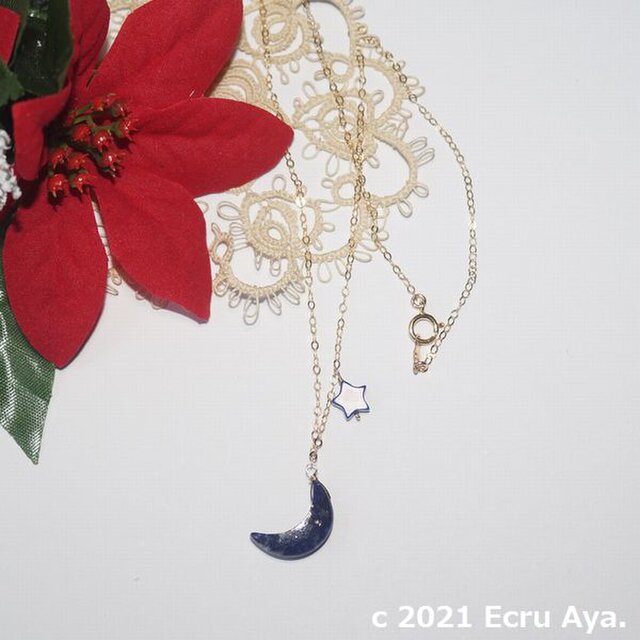 *雪囲*宝石質ラピスラズリAAAの夜空のネックレス