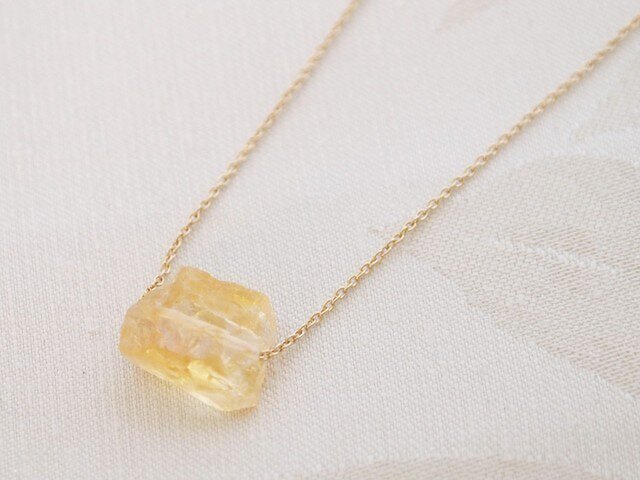 14KGF Rough Chitrine Necklaceの画像1枚目