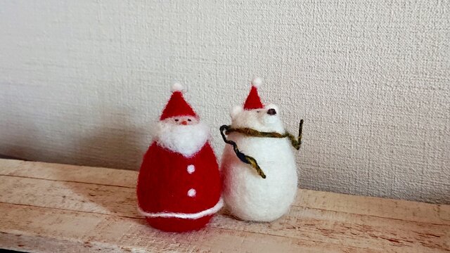 サンタだるまと白くまだるまのクリスマスセット | iichi 日々の