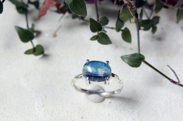 sa.ya. カイヤナイト スクエア シルバーリング　天然石 カイヤナイトのリング silver | iichi 日々の暮らしを心地よくする