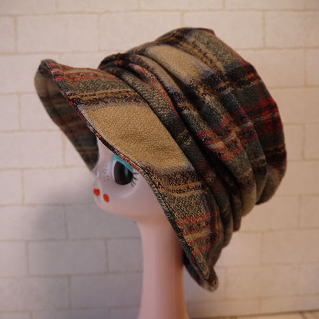 m714y0518様ご注文品ウールガーゼニット生地で作ったクロッシェ