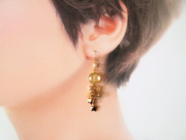 金具変更OK お星さまいっぱいのイヤーアクセサリー（P0984