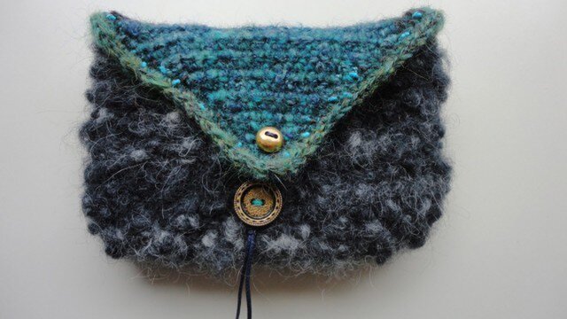 【maki-gon様ご予約品】WOOLチャコールグレーポーチの画像1枚目