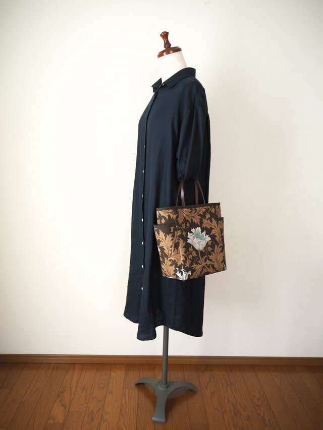 ミニサイドポケットバッグ 「Anemone」ブラウン | iichi ハンドメイド・クラフト作品・手仕事品の通販