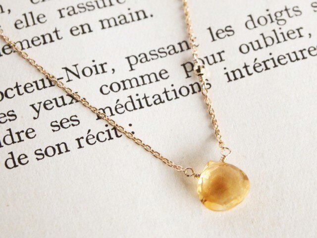 14KGF Chitrine Necklaceの画像1枚目