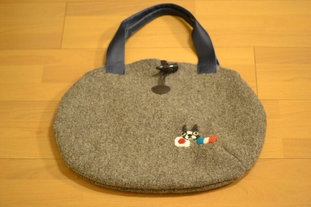BUHIラウンド大人BAG(大)紺パイドの画像1枚目