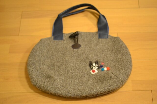 BUHIラウンド大人BAG(大)紺パイドハートの画像1枚目