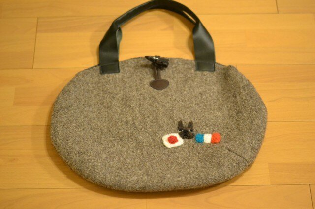 BUHIラウンド大人BAG(大)深緑ブリンドルの画像1枚目