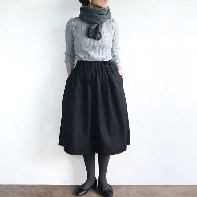 2サイズ タックギャザースカート（ブラウン） | iichi 日々の暮らしを