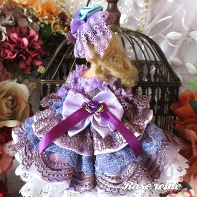 20周年記念セール！ロリータロマンス パープルグラデーションのドールドレス ロリータロマンス ラブリーパープルの優美ロマンティック