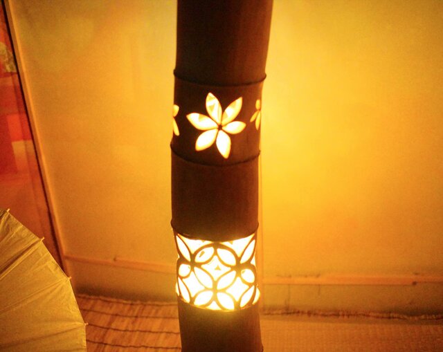 竹灯り・竹あかり・竹灯籠・竹灯篭・竹ランプ ◇両面彫り◇ ～～ 大型