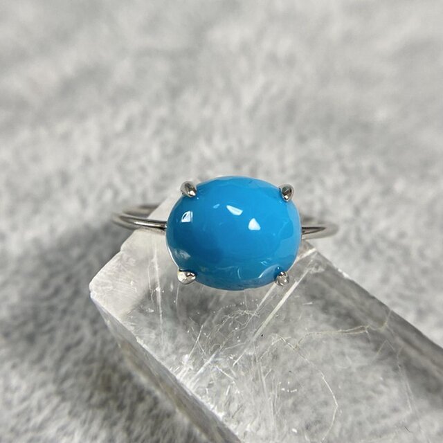 13号/天然トルコ石(ターコイズ)リング☆アリゾナ州スリーピングビューティー産原石から磨きました。