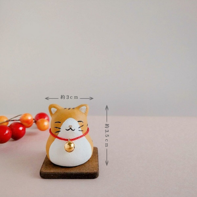 素焼きの“福猫だるま” (茶トラ） | iichi 日々の暮らしを心地よくする