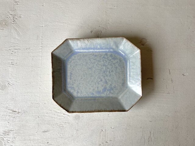 セピアブルー釉 八角プレート（中） | iichi 日々の暮らしを心地よく