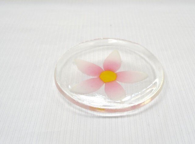 豆皿 ピンク色の花の画像1枚目