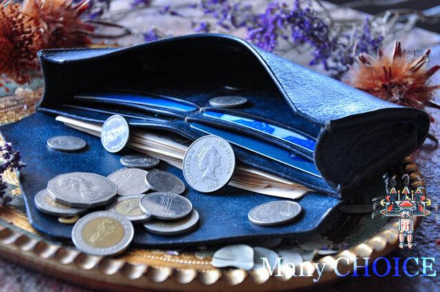 イタリアンレザー・革新のプエブロ・長財布2（ネイビー） | iichi 日々