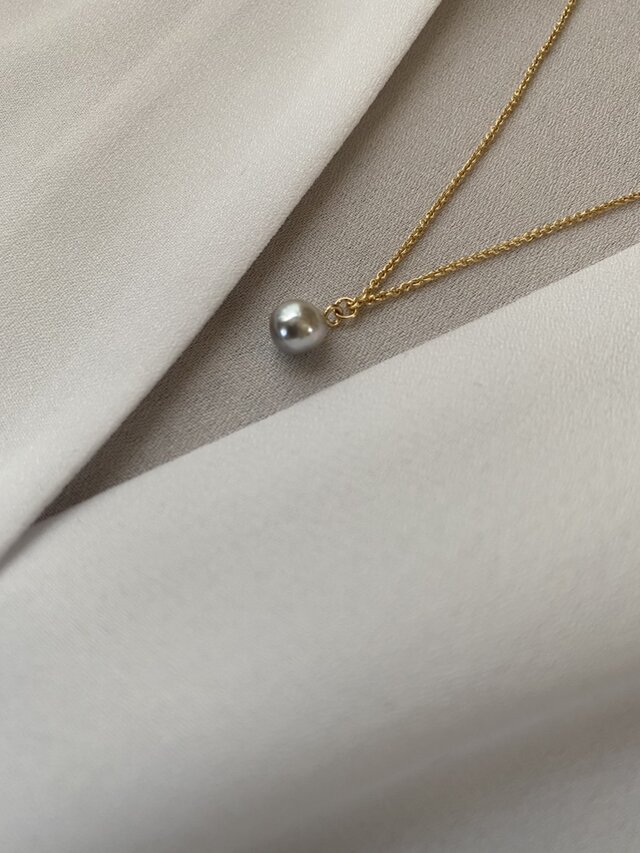14kgfYG 6.5ｍｍセミバロックドロップパールAkoya Pearls Necklace 45cm