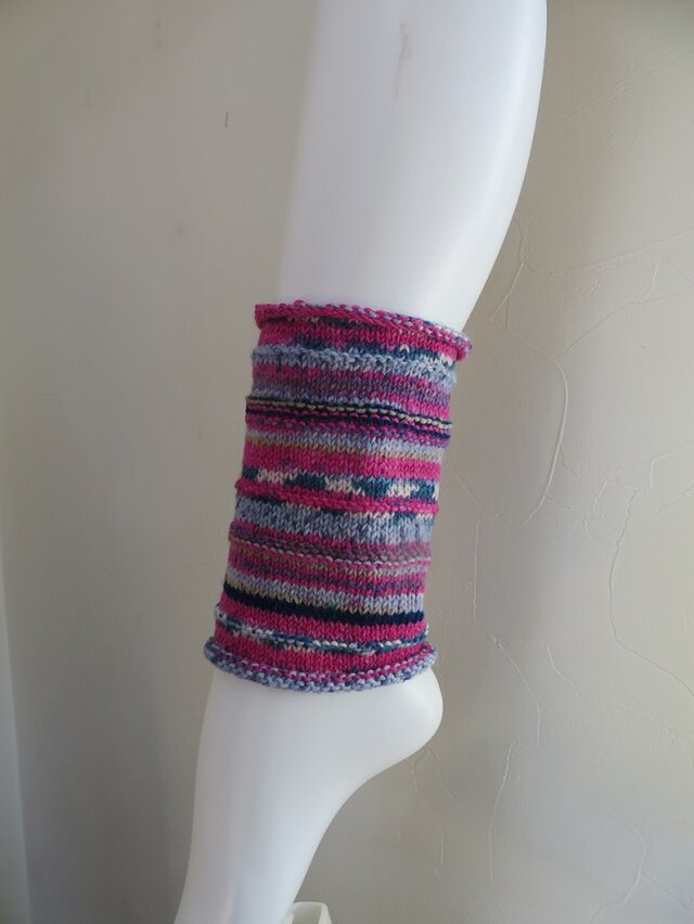 紫陽花色のレッグウオーマー