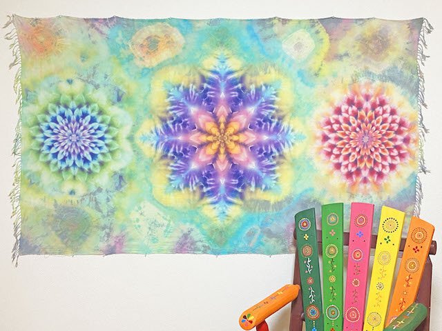 タイダイページ タイダイ染め タペストリー 月の華 星の花 HD18-36 | iichi 日々の