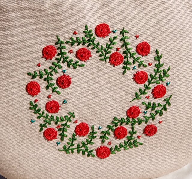 【roseさま】東欧　アンティーク　Red刺繍 TREE ウール/シルク アリー手刺繍ストール (レッド) – TARA