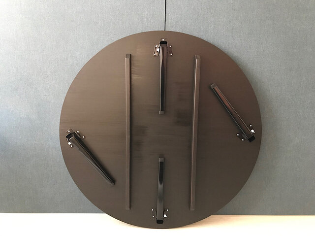 送料無料】 ローテーブル 丸形 90cm パイン こげ茶 折りたたみ脚